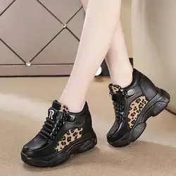 Высококачественная женская обувь на платформе; повседневные женские кроссовки, визуально увеличивающие рост; дышащие кроссовки на