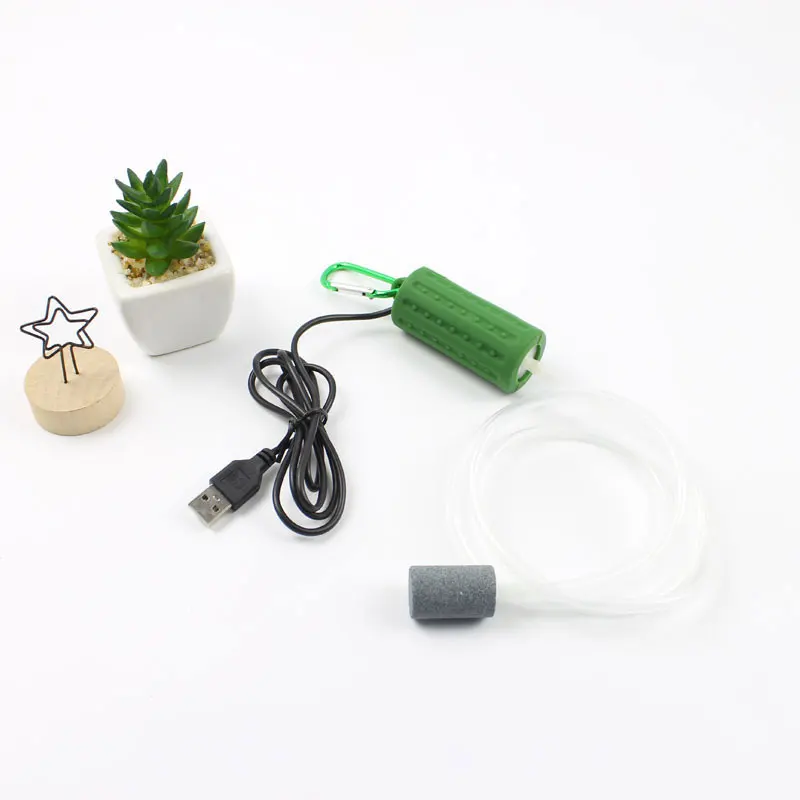 Зеленый USB Аквариум рыболовный мини кислородный воздушный насос функция Ультра высокая энергоэффективность аквариумный бак аксессуары - Цвет: Зеленый