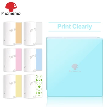

Original Phomemo M02 Portable Bluetooth Thermal Printer 53 mm Mini Photo Printer Compatible with iOS + Android Clear Print Photo