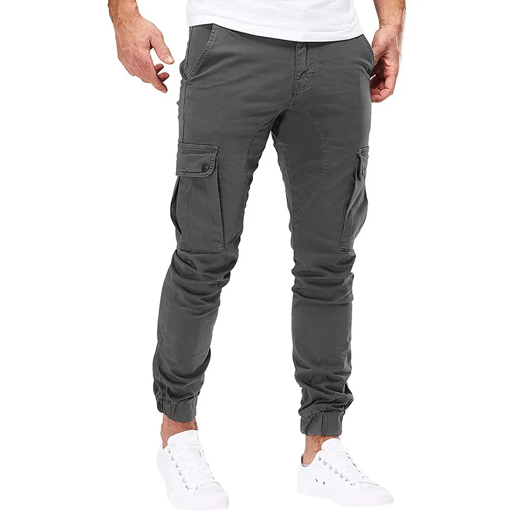 Vogue Joggers мужская верхняя одежда с карманами Комбинезоны повседневные однотонные спортивные рабочие брюки тренировочные брюки Moletom Masculino