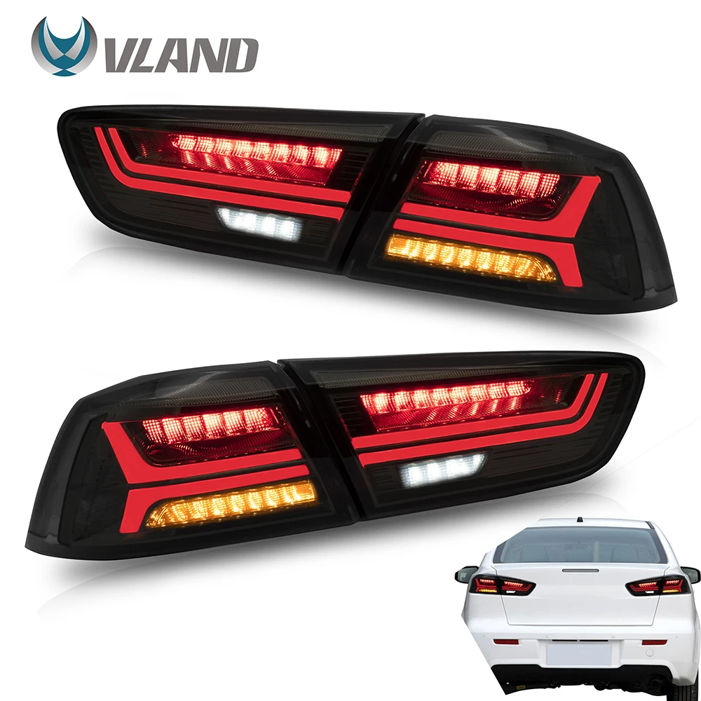 

VLAND Tail lights Assembly for Mitsubishi Lancer EVO X 2008-2019 Smoked Taill Lamp Assembly with Sequential Turn Signal Full LED