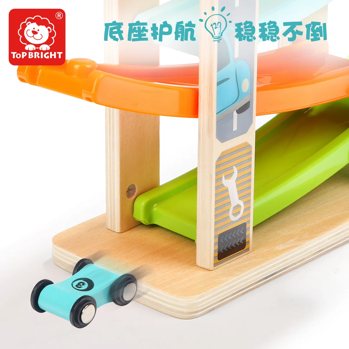 

TOPBRIGHT Boy Baby Wooden Toy Car Model Slippery Camera Track Children Car Educational Early Childhood Education Set