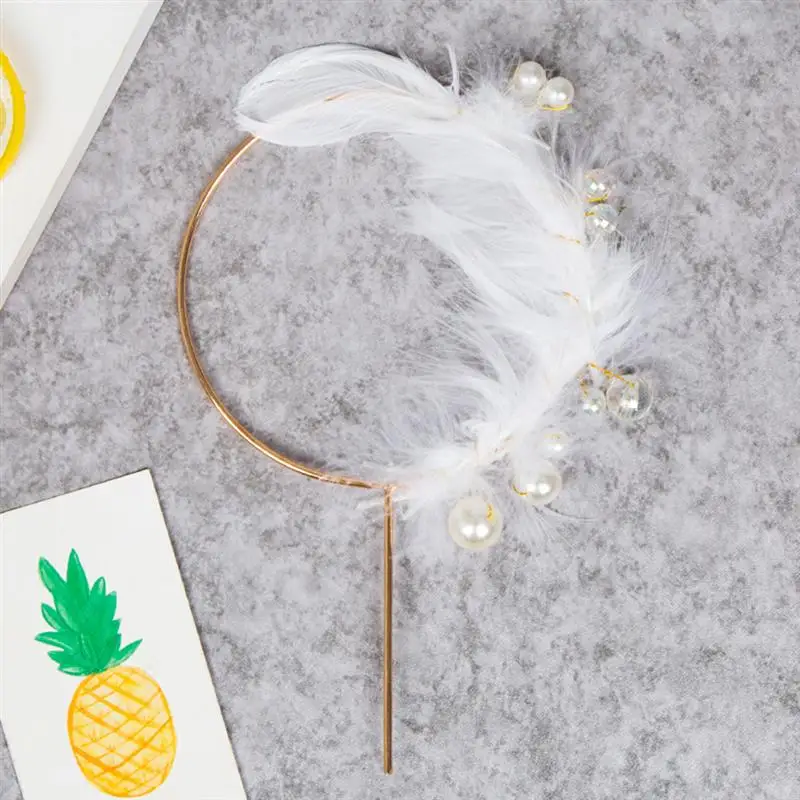 Wing Cupcake Picks Wing Cake Decoration Circle Pearl Cupcake Topper Pick for Happy Cake Toppers Accessories CupHappy cake topper cake decorations cake toppers