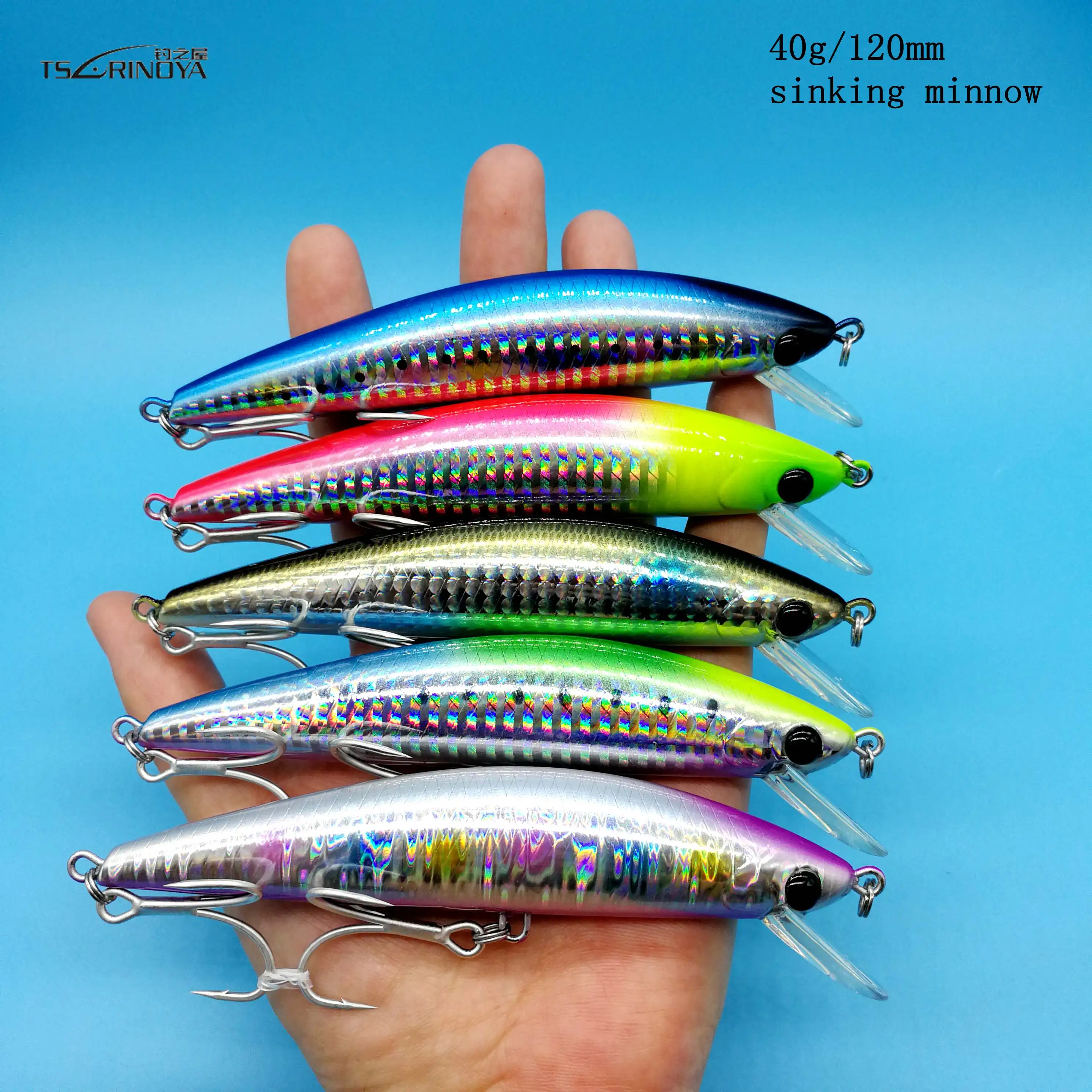 TSURINOYA DW37 5 шт./лот 120 мм/40 г погружающаяся блесна приманка большая твердая