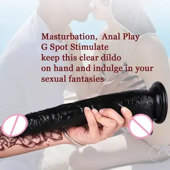 30.5*5CM Super Huge Black Dildos Strapon Thick Giant Realistic Dildo Anal Butt with Suction Cup Big Soft Penis Sex Toy For Women 4