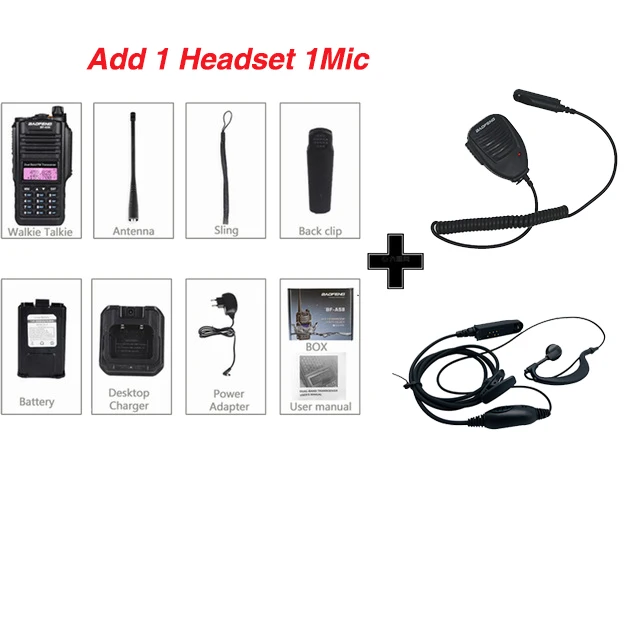 Baofeng BF-A58 рация 10 км UHF VHF двухдиапазонный приемопередатчик 5 Вт радиоприемник IP67 водонепроницаемая двухсторонняя радиостанция Baofeng A58 - Цвет: add 1Earphone 1mic