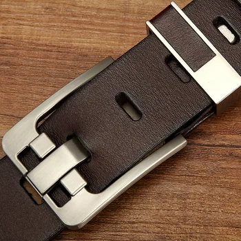 

High Quality 100% Cow Genuine Leather Luxury Strap Male Belts For Men Fashion Classice Vintage Pin Buckle Men Belt
