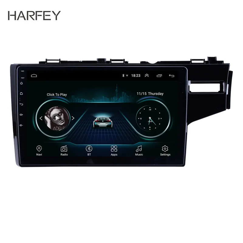 Автомобильный мультимедийный плеер Harfey 10 1 дюйма 2.5D IPS экран Android 8 для HONDA JAZZ/FIT (RHD)