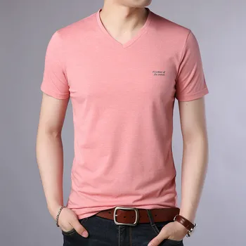 

Summer mercerized cotton black knit short-sleeved t-shirt men's slim T-shirt men's trend men's clothing