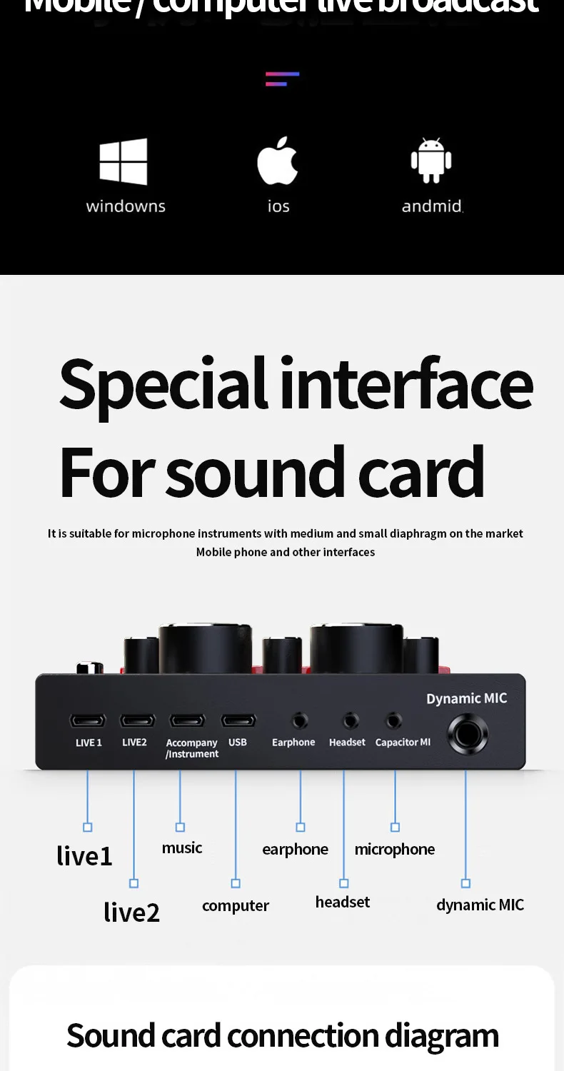 BM800 Combo with V8 Live Sound Card description image