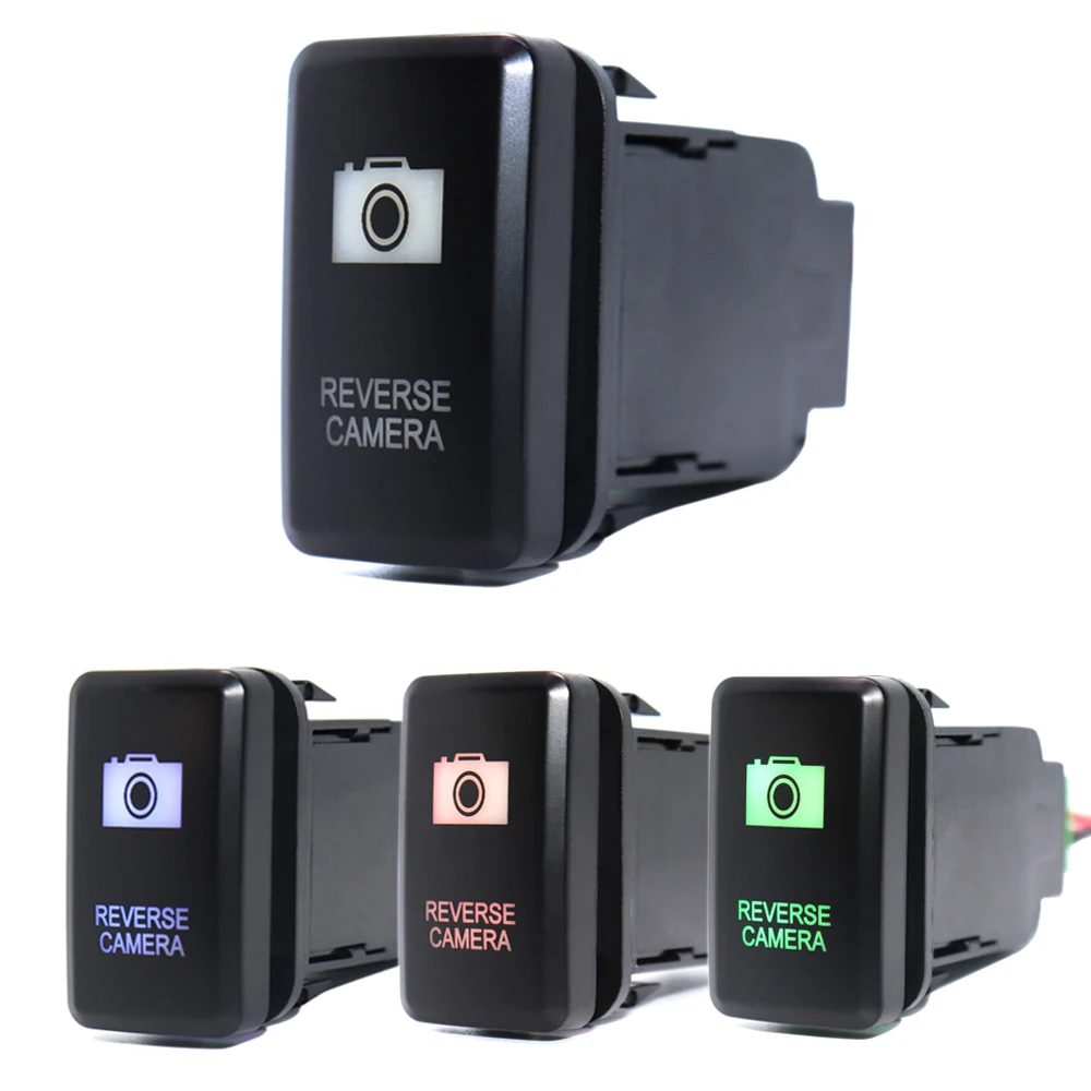 

Reverse Camera Push Button Switch ON OFF Switch 12V 3A with Connector Wire For Toyota Prado Landcruiser Hilux FJ Cruiser