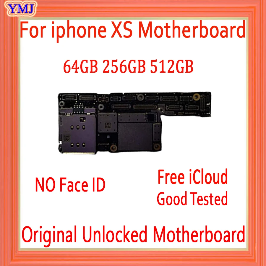 

Original unlocked for iphone XS Motherboard 64GB 256GB 512G NO/With face id Logic circuit mainboard clean icloud replacement MB