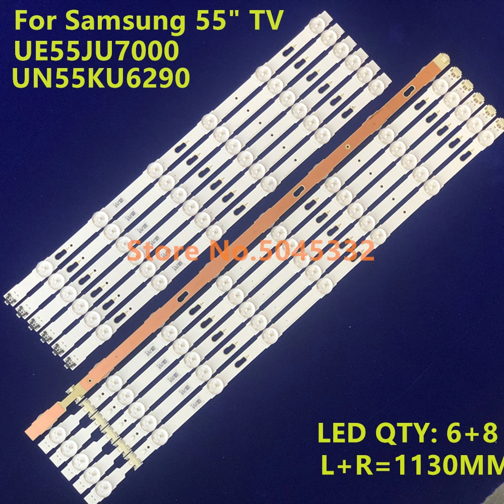 12 PCS LED backlight strip for Samsung UE55JU7500 UE55JU6740 UE55JU6742 UE55JU6745 UE55JU7000 UE55KU6000 UE55KU6100 UE55KU6070 outdoor strip lighting