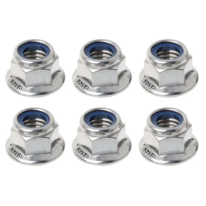 Stainless Steel Nylon Flange Locknut Hexagon Strap Self-Locking Anti-Slip Nut Lock Screw Cap M12