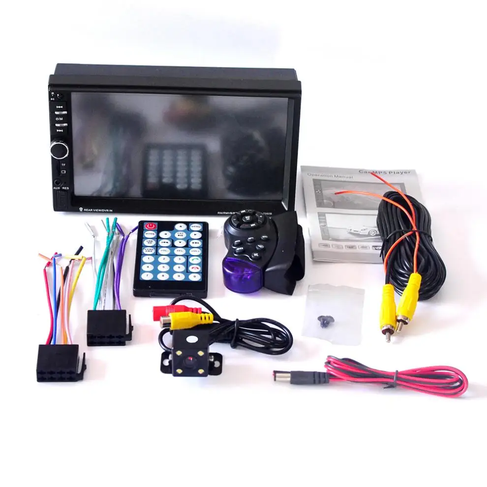 7 дюймов HD сенсорный экран 2 Din Bluetooth Авто Аудио Стерео FM MP5 плеер Поддержка AUX USB TF телефон+ камера заднего вида
