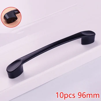 

10pc 96/128mm Drawer Wardrobe Kitchen Cabinet Door Knobs Black Aluminum Alloy Handle For All Kinds Of Furniture Hardware