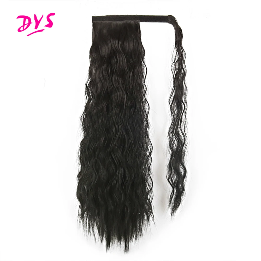 

Deyngs Corn Wavy Ponytail Extension for Women Synthetic Wrap Around Magic Paste Ponytail Clip in Hairpiece