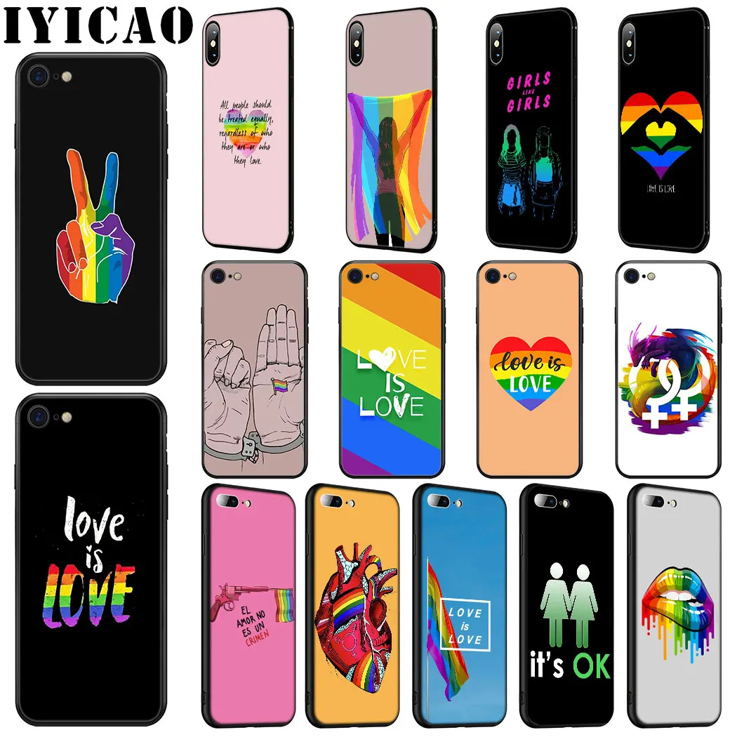 IYICAO LGBT Love Мягкий силиконовый чехол для iPhone 11 Pro Max XR X XS 6 6S 7 8 Plus 5 5S SE телефона |