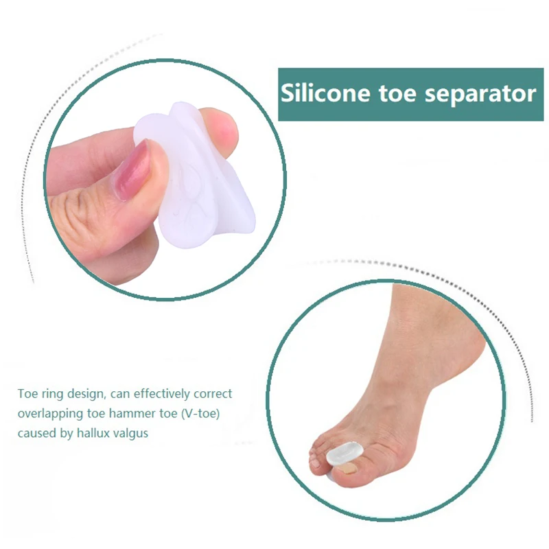 1 пара костного большого пальца вальгусный протектор Силиконовый сепаратор для пальцев ноги регулятор вальгусной деформации корректор для педикюра Уход за ногами