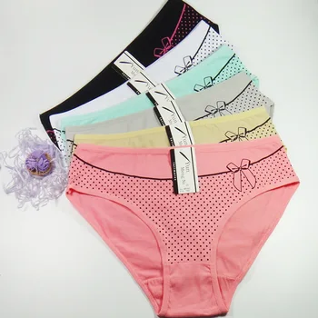 

1-6 pcs/lot Wholesale Europe America Women's Clothing High-Rise Women Plus Size 2XL 3XL 4XL Cotton Briefs Panties 89162