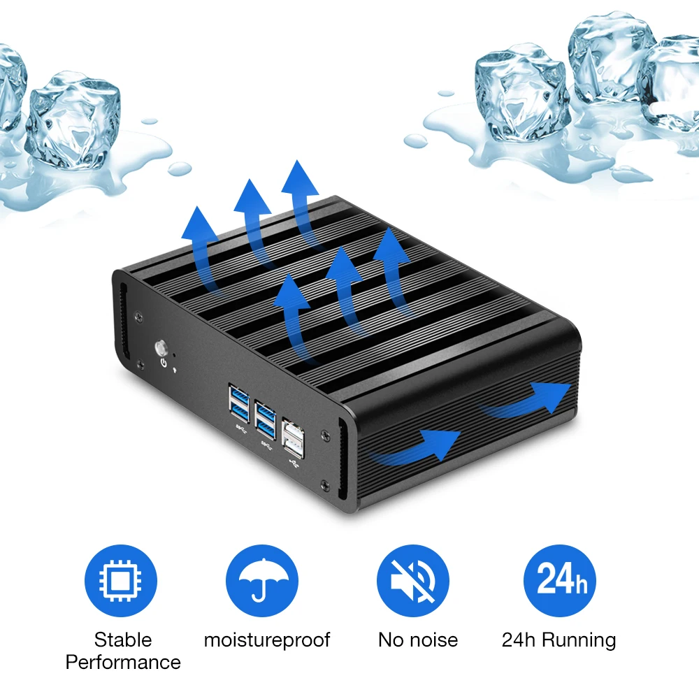 XCY Big Bargain Mini PC Core i7 5500DU Windows 10 Fanless HTPC TV box Wifi Hdmi 6*USB Micro PC Offi