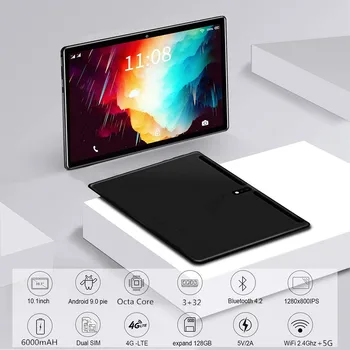 

LZWIN 10.1 Inch Android 9.0 Tablet Pc Octa Core 3GB+64GB ( 32GB +64GB Card ) 4G LteTab Phone GPS Bluetooth TabletS 2.4G+5G WIFI