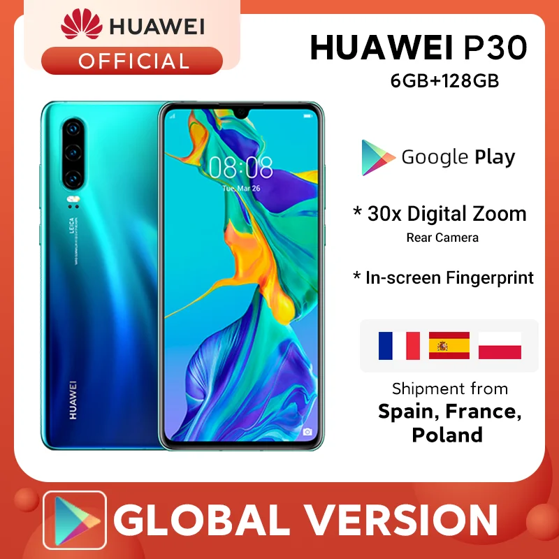 Huawei P30 Pro смартфон с 50x цифровым зумом 6 ГБ 8 256 четырёхъядерный 47 дюйма OLED Kirin 980