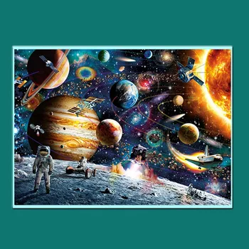 

Portable Space Puzzle DIY Paper Jigsaw Educational Children Portable Interactive Present Toys for Kids Adult Decoration