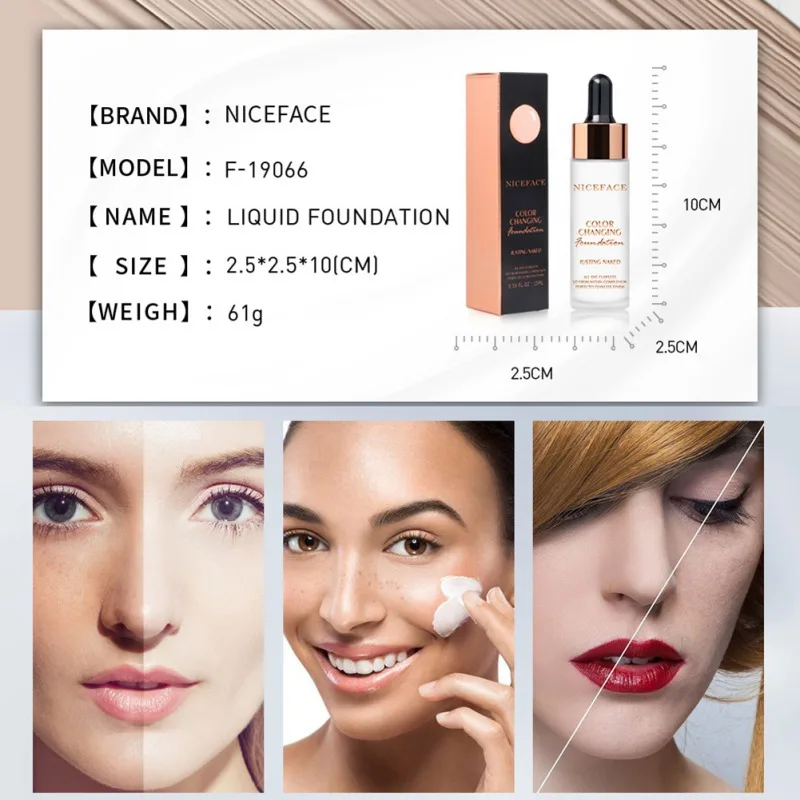 Color Changing Liquid Foundation Temperature Color Changing Liquid Foundation Makeup Brightening Concealer Liquid Foundation