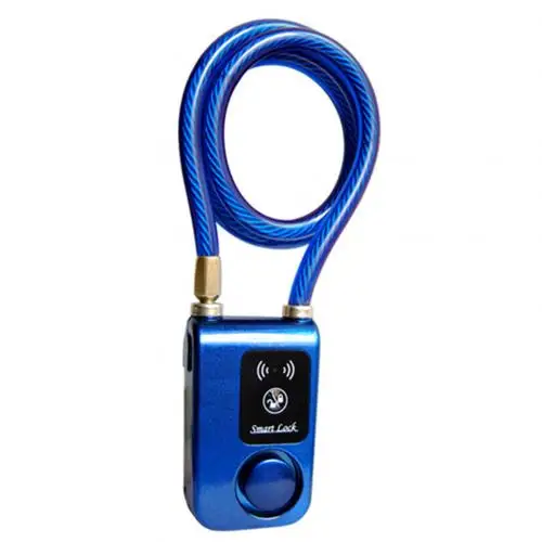 Blue Умный водонепроницаемый брелок с Bluetooth, умный замок, цепь, Противоугонная сигнализация, БЕСКЛЮЧЕВОЙ телефон, приложение, управление, портативный замок - Цвет: Blue