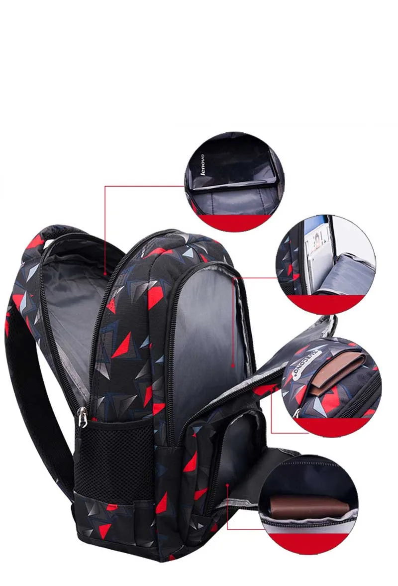 Geometric patterns Waterproof School Bags Girls Boys Children Backpack Kids Book Bag Mochila Escolar Schoolbag