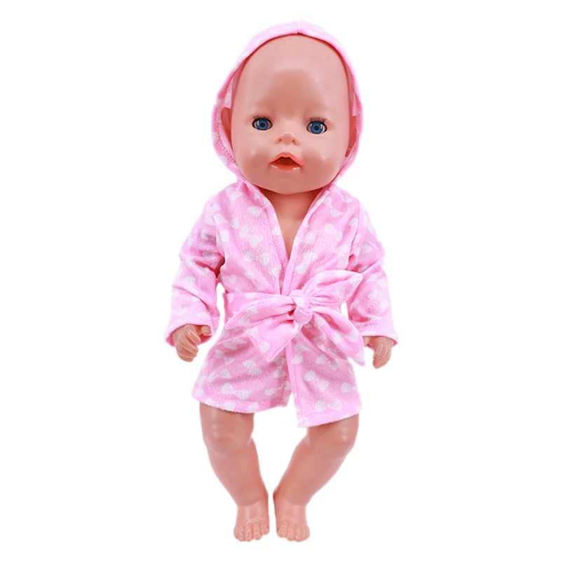 Doll Cute Clothes &Accessories Love Bathrobe For 18 Inch And New Born Baby & Our Generation Girl's Birthday Toy Gifts