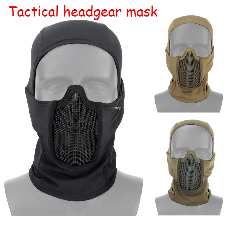

Tactical Headgear Mask Breathable Steel Mesh Military Airsoft Paintball Headgear Outdoor Hunting Shooting CS Protective Mask