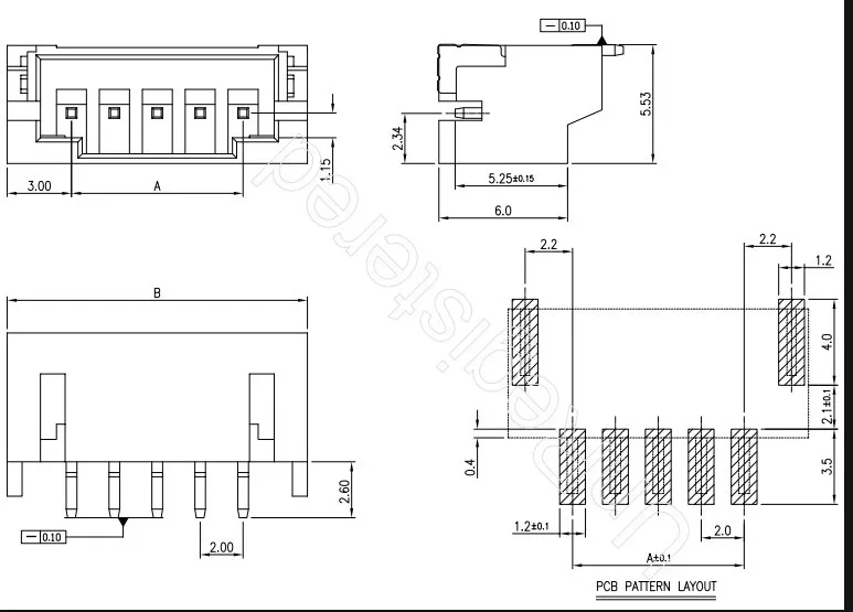 100 шт./лот PH2.0 SMD SMT горизонтальный раструб/Разъем 2,0 мм 2 P/3 P/4 P/5 P/6 P/7 P/8 P/9 P/10 P