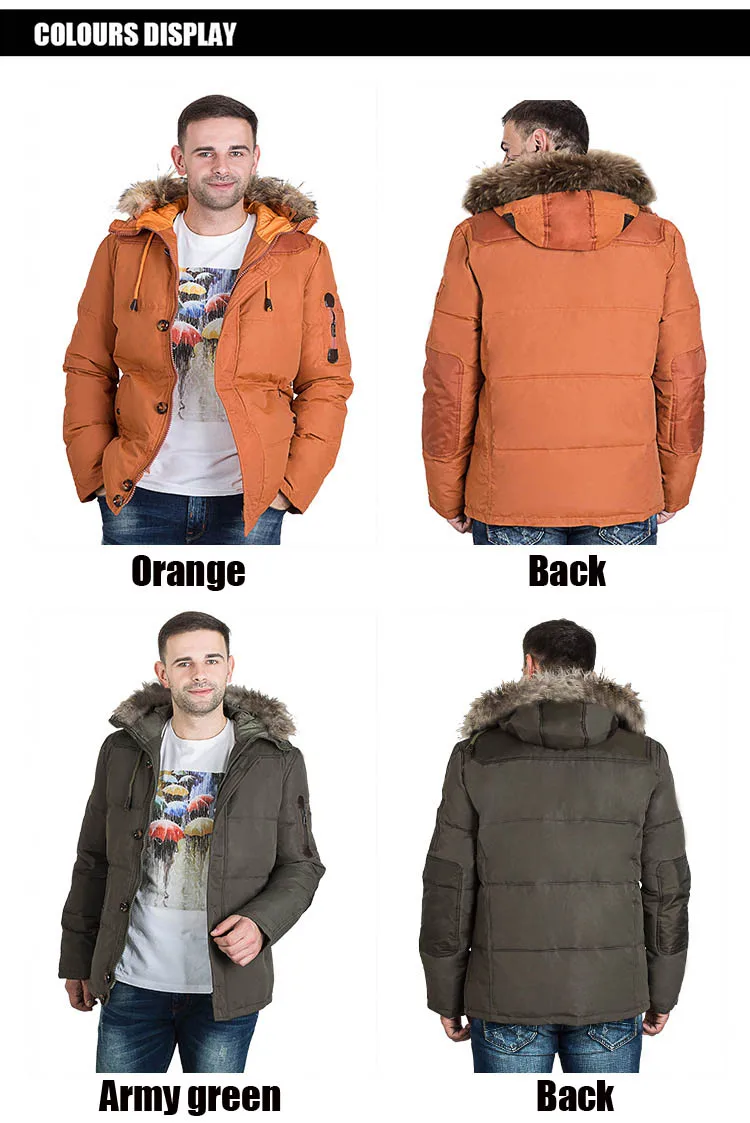 Branco Para Baixo Parkas Jaqueta Parkas hombre