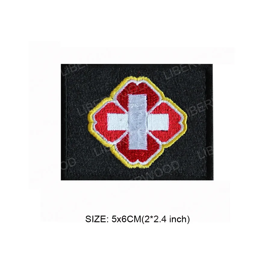 black 5x6cm Медицинский красный крест, патч для первой помощи, ЭМТ, EMS, травма, аварийная ситуация, медицинский, фельдшер, аварийный набор, Тактический Патч - Цвет: black 5x6cm
