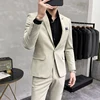 Men's Suit Jacket with Pant Formal Slim Fit Business Work Wedding Stage Tuxedo Fashion Best Men Social Dress Suit 2 Pieces Sets 4