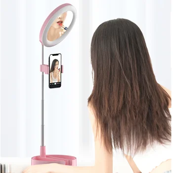 

Mobile phone live support mirror ring LED light storage folding fill light Led Bulbs Emergency Dry Battery For Photo Camera Well