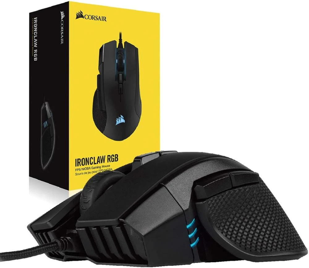 Corsair Ironclaw Rgb Fps Moba Gaming Mouse Black Backlit Rgb Led Dpi Optical Cn Version Mice Aliexpress