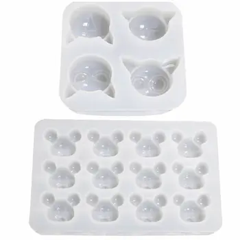 

Pendant Craft Cute Cartoon Cat Mold Cartoon Bear Head Pendant Resin Silicone Mold Jewelry Making Tools Art Crafts