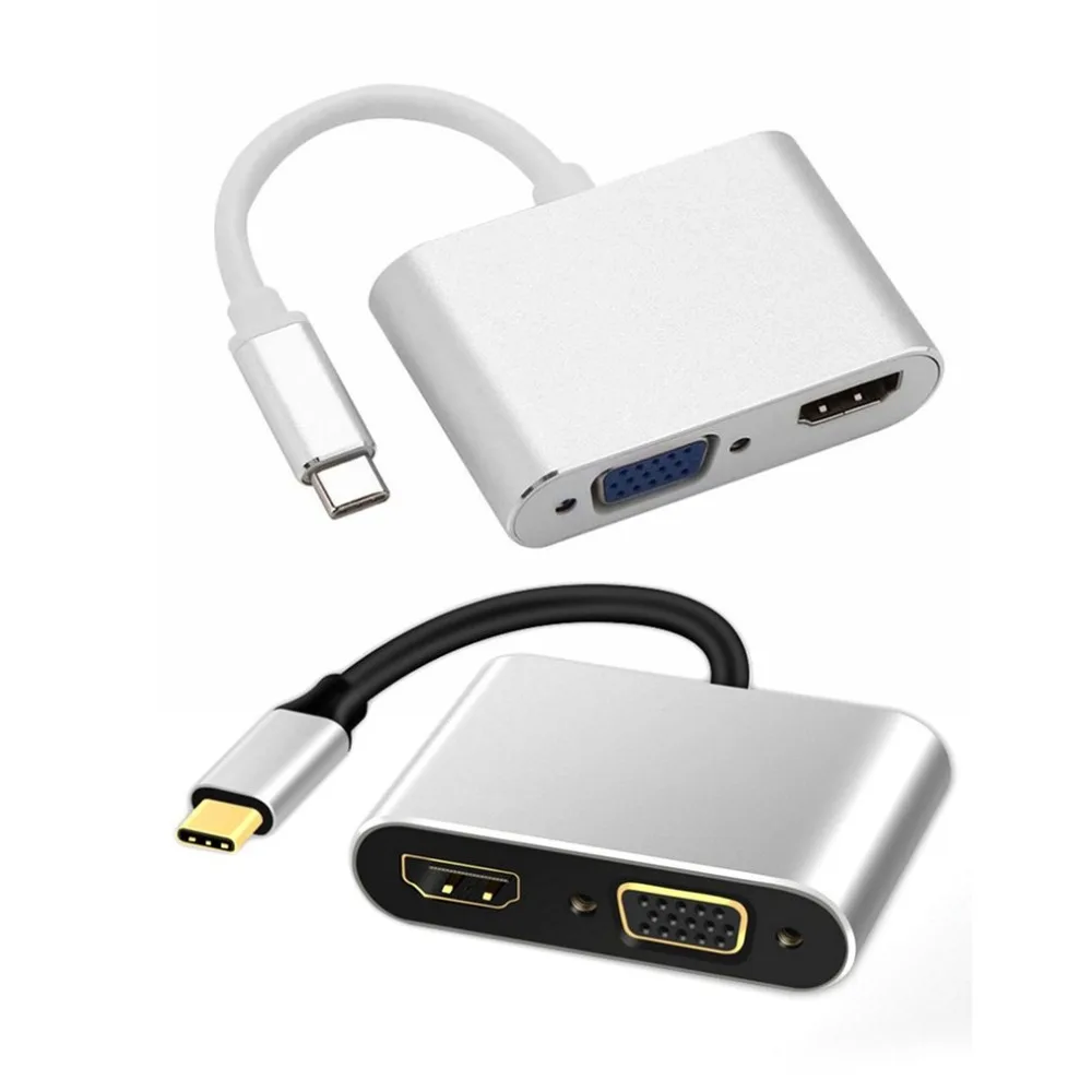 Тип с разъемами типа C и Hdmi преобразователь аудиовизуальных систем Hd 2-в-1 Usb3.1 к конвертеру Hdmi компьютер внешние аксессуары