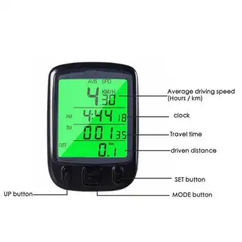 

Auto Bike Computer Light Mode Touch Wired Bicycle Computer Odometer Speedometer with Green Backlight велокомпьютер велосипедные