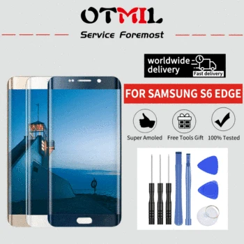 

5.1" 100% Super AMOLED For SAMSUNG Galaxy S6 edge LCD Display Touch Screen with Frame G925 LCD For SAMSUNG S6 Edge Display #1
