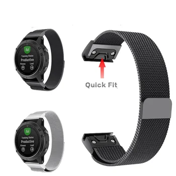 

26mm Easy Fit wristband for Garmin fenix3/Fenix 3 HR/Fenix 5X plus watch band strap Quick Install Stainless steel bands belt