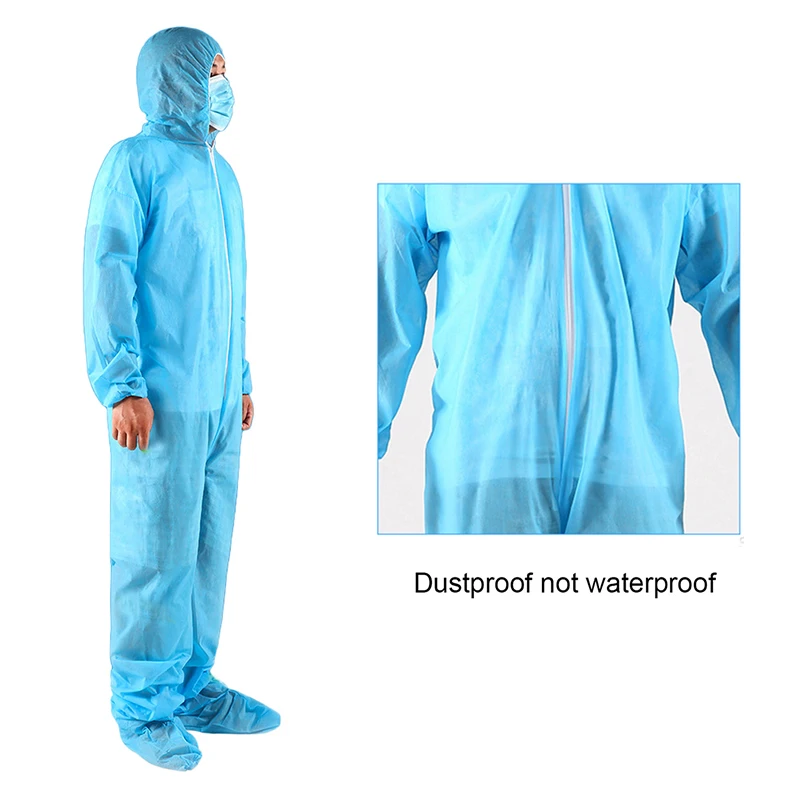 Breathable Disposable Coveralls Isolation Suit Safety Protective Clothing Hooded Suit Dust proof