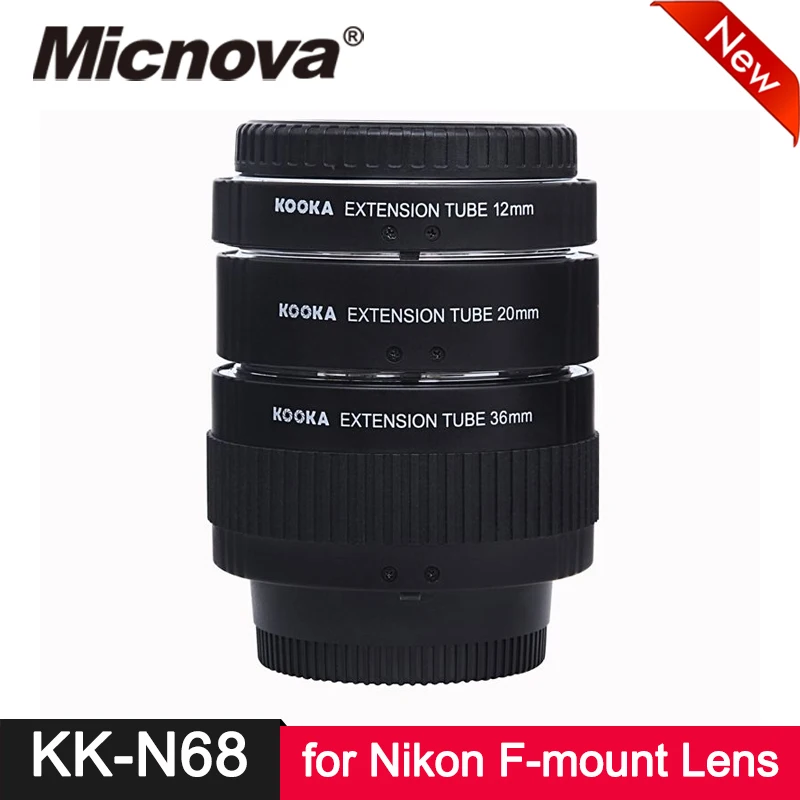 

Kooka KK-N68 Metal TTL Extension Tube Set AF Auto Focus for Nikon F Mount F-Mount SLR Camera Close-up Macro Photography Image