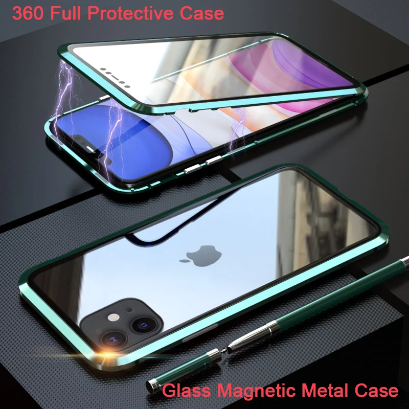 negativ gå Instrument Magnetic Iphone 12 Pro 13 11 Xr Xs Max Mini 8 7 Plus Se Phone Case  Double-sided - Mobile Phone Cases & Covers - Aliexpress