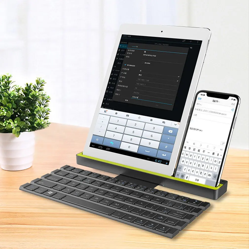 Портативная Складная умная мини клавиатура ультратонкая Беспроводная Bluetooth для