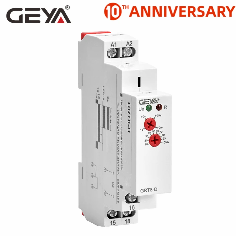 Relé Temporizador GRT8-M2 - 10 Funciones (12V-240V)