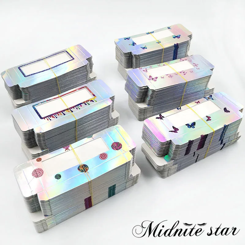 

2020 Eyelash Packaging Box 100 Pcs 3D Mink Lashes Bulk Empty Box False Eyelashes Paper Box Wholesale 25mm Mink Eyelashes Cases